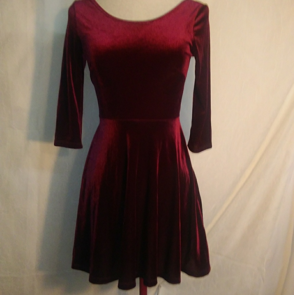 Vola La Fe Red Velvet Dress Small